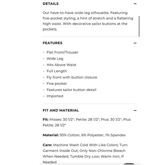 Talbots High Waist Wide Leg Trouser Jeans Dark Denim Pants Womens 16 W Wide - Picture 11 of 12